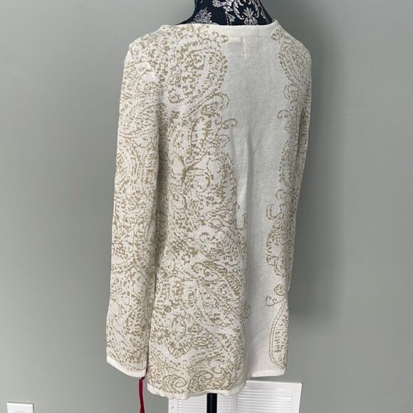 Ruby Rd Metallic Paisley Jacquard Sweater - Picture 3 of 4
